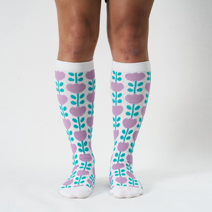 Plus Size Floral Trio Compression Socks(3 Pairs) - image 6