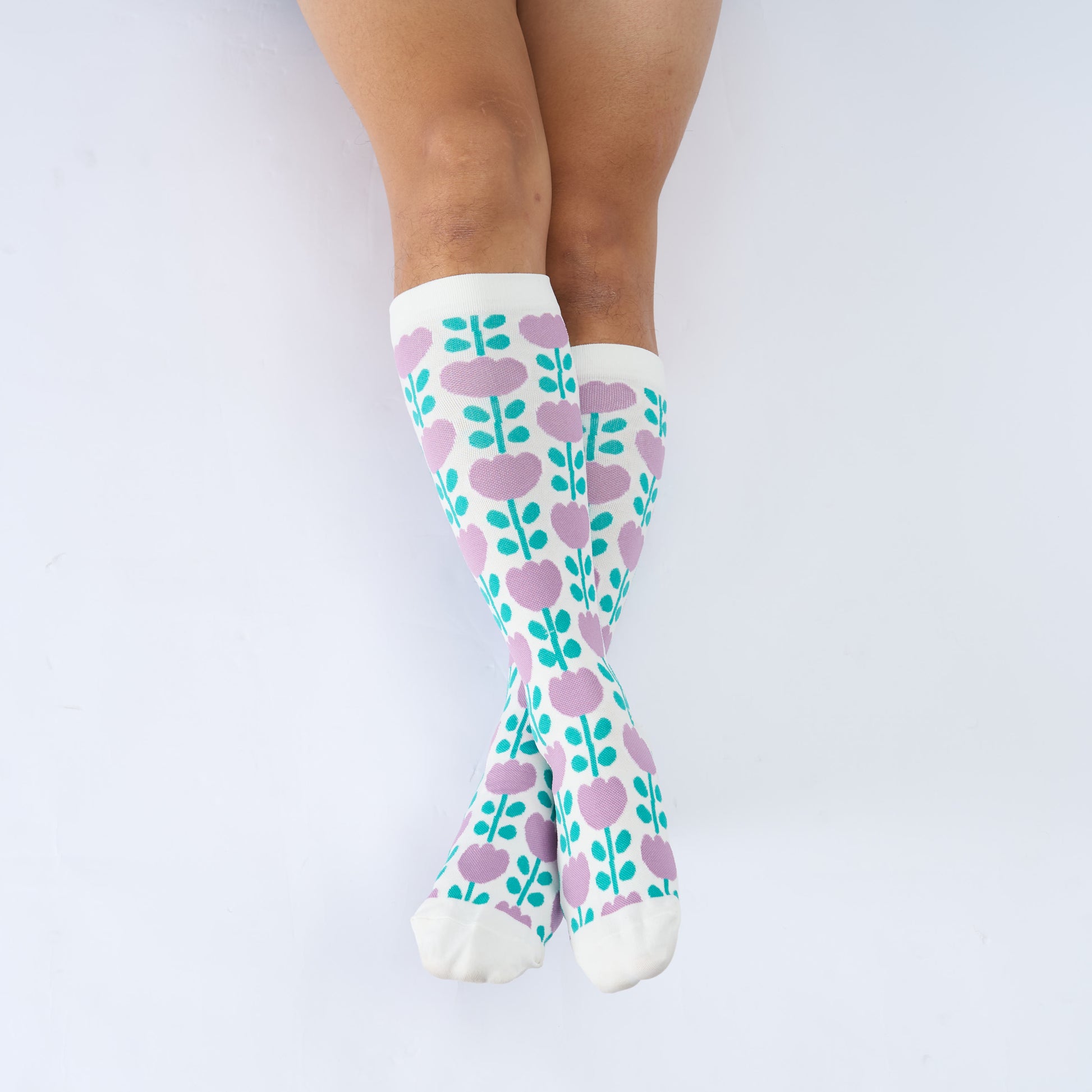 Plus Size Floral Trio Compression Socks(3 Pairs) - image 7