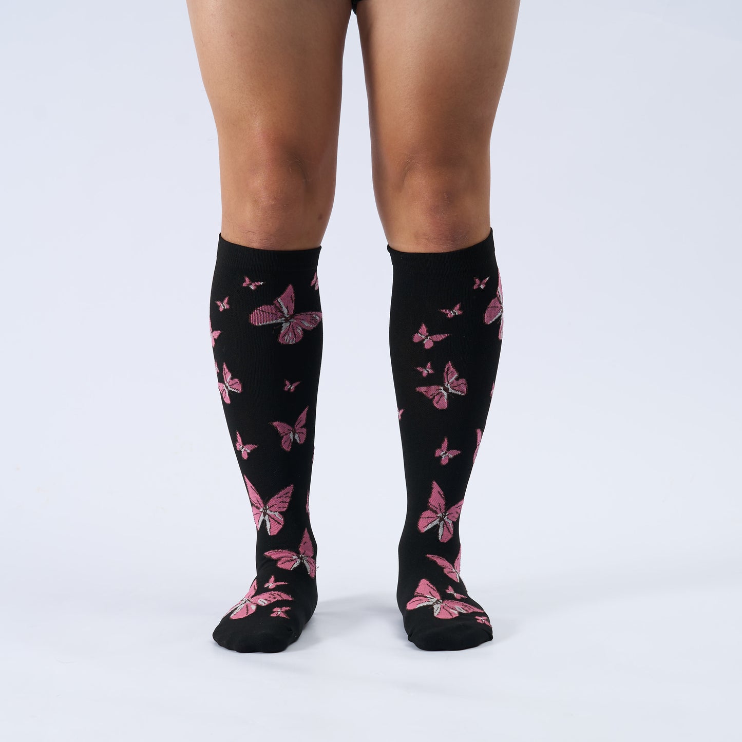 Plus Size  Butterfly Print Compression Socks(3 Pairs) - image 1