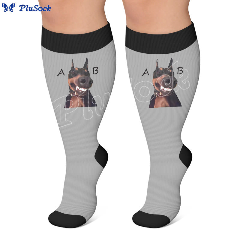Plus Size Cat Dog Compression Socks - image 2