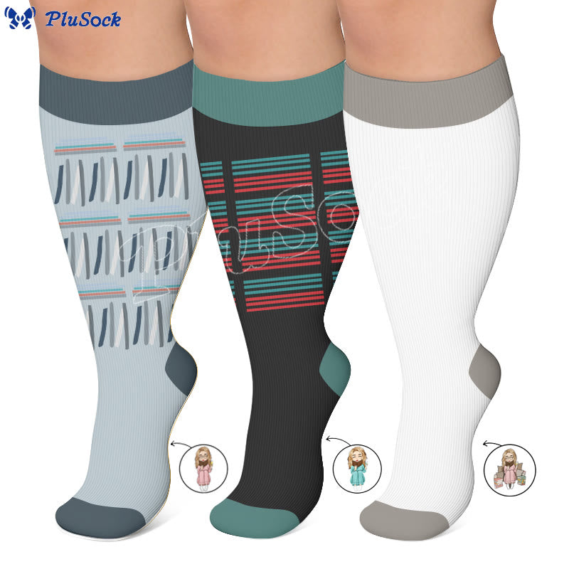 Plus Size Reading Compression Socks - image 4