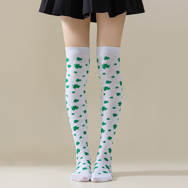 Green Stripe Thigh High Socks(3 Pairs) - C - EU36-40(US3-7) - image 4