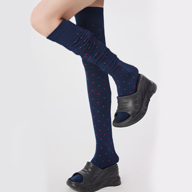 Polka Dots Thigh High Socks(2 Pairs) - image 3