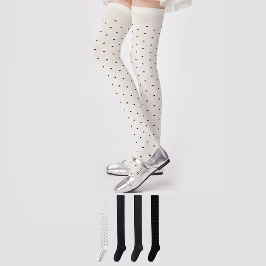 Polka Dots Thigh High Socks(2 Pairs) - image 0