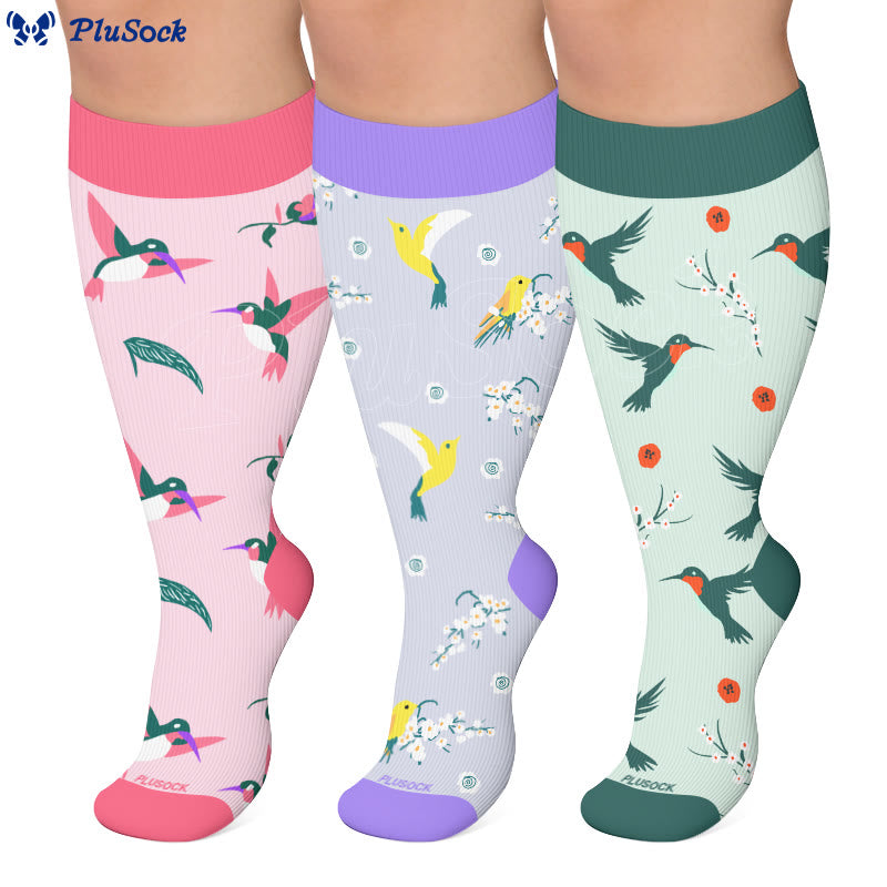 Plus Size Charming Bird Compression Socks - image 0