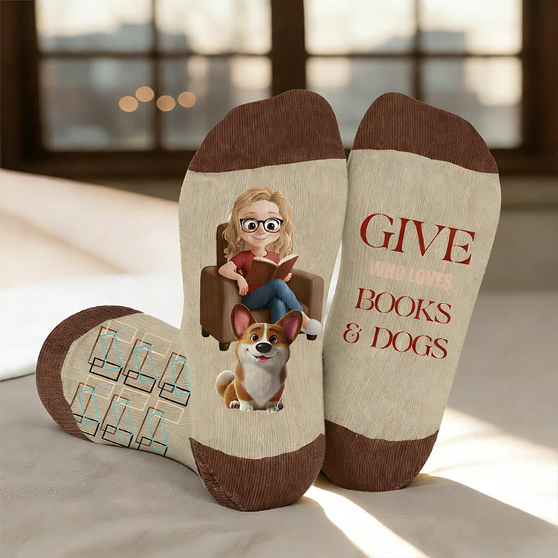 Plus Size Casual Reading Compression Socks - Lazy(1 Pair) - 4XL - image 3