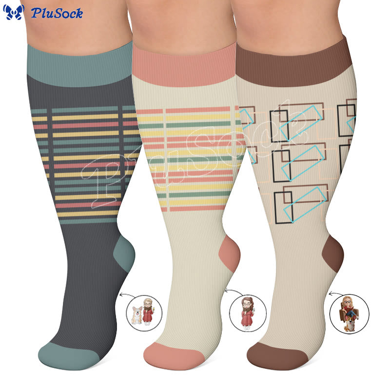 Plus Size Casual Reading Compression Socks - image 4