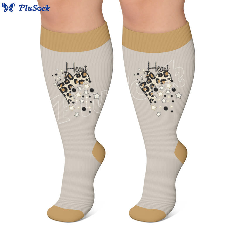 Plus Size Leopard Print Compression Socks - image 4