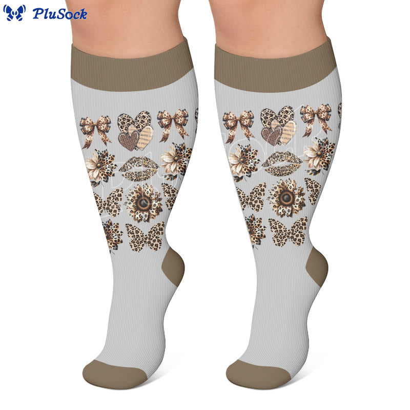 Plus Size Leopard Print Compression Socks - image 3