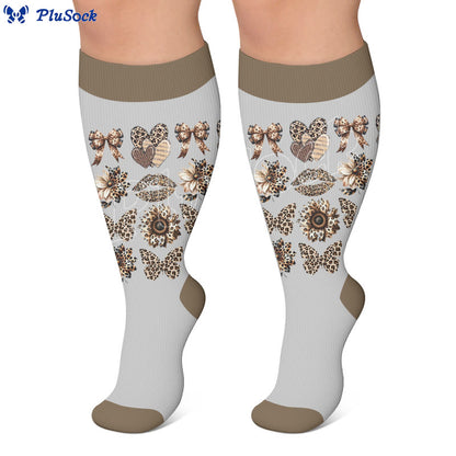 Plus Size Leopard Print Compression Socks - image 3