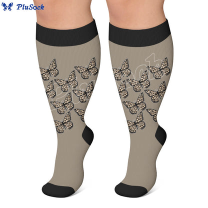 Plus Size Leopard Butterfly Compression Socks - image 2