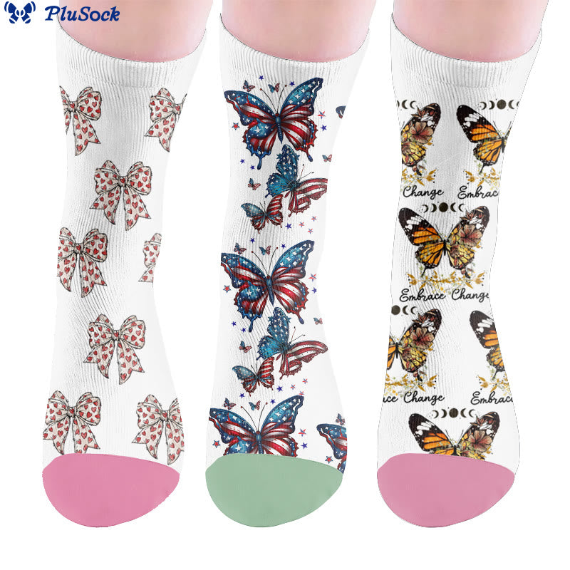 Bowknot Flag Butterfly Socks - image 0