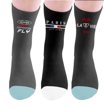 Racing Paris Flag Socks - Multicolor(3 Pairs) - EU37-44(US4-10) - image 10