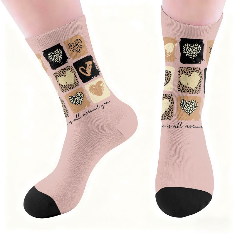 Butterfly Heart Leopard Print Socks - image 5