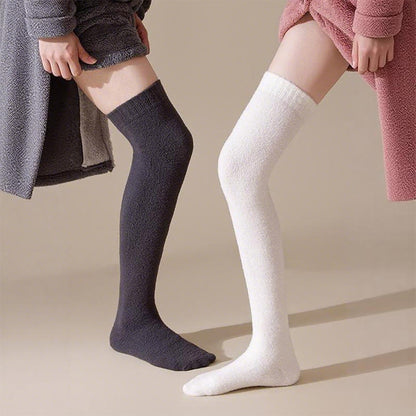 Plus Size Solid Color Thigh High Socks(2 Pairs) - image 8