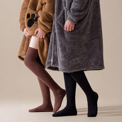 Plus Size Solid Color Thigh High Socks(2 Pairs) - image 3