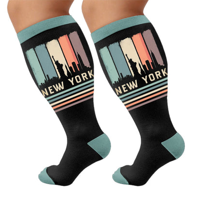 Plus Size Urban Compression Socks - New York(1 Pair) - 4XL - image 6