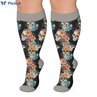 Plus Size Skull Compression Socks - image 4