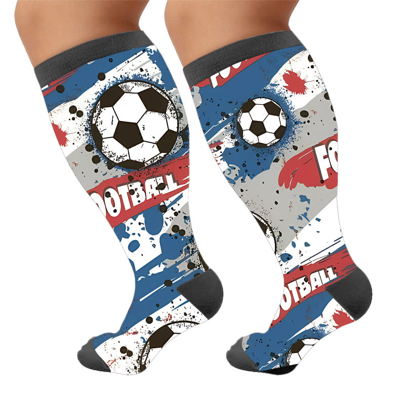 Plus Size Sports Compression Socks - Soccer(1 Pair) - 4XL - image 6