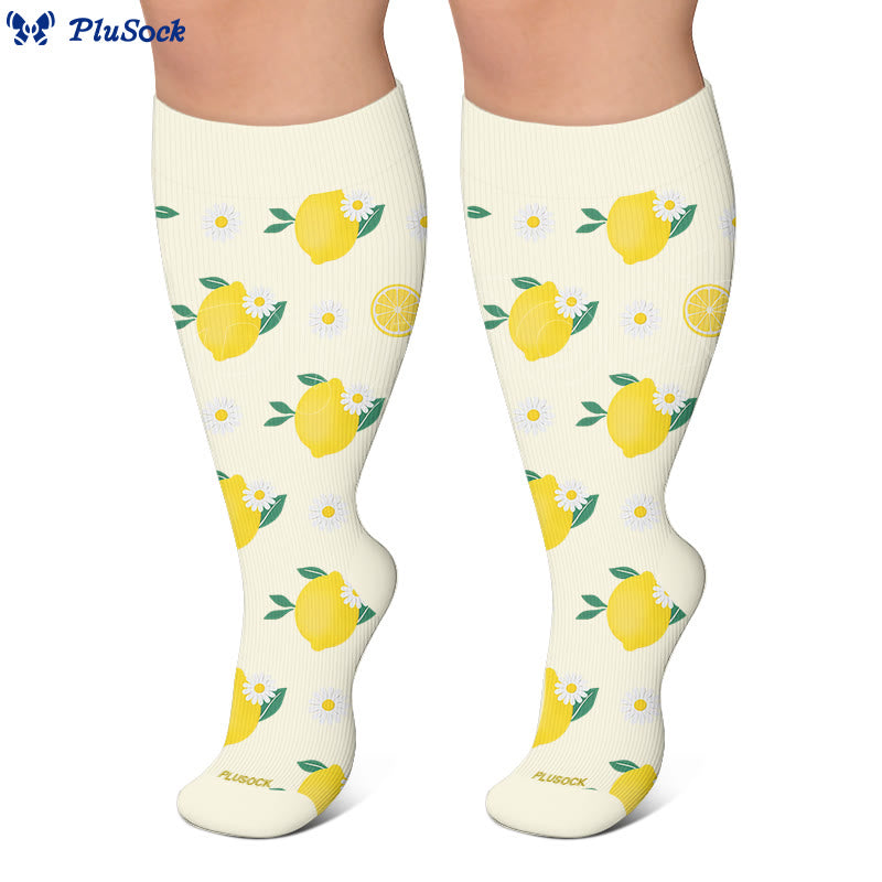 Plus Size Lemon Cherry Strawberry Compression Socks - image 4