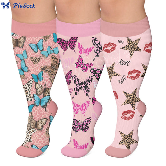 Plus Size Animal Print Compression Socks - image 0