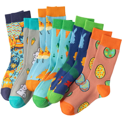 Easter Carrot Themed Quarter Socks(6 Pairs) - Multicolor - EU38-43(US5-9) - image 8