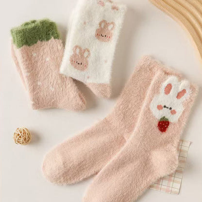 Adorable Bunny Quarter Socks(3 Pairs) - image 3