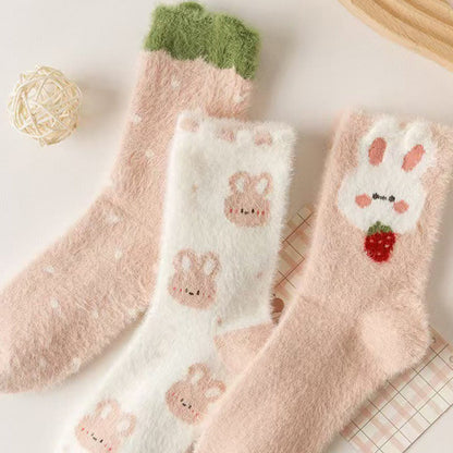 Adorable Bunny Quarter Socks(3 Pairs) - image 2