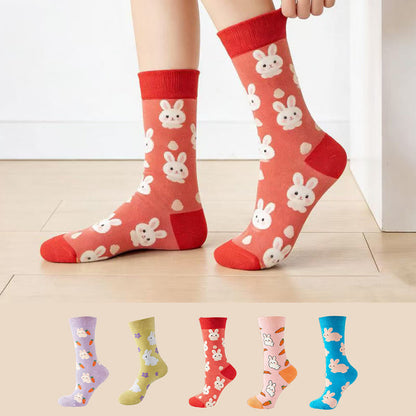 Funny Cartoon Quarter Socks(5 Pairs) - Multicolor - EU38-43(US5-9) - image 0