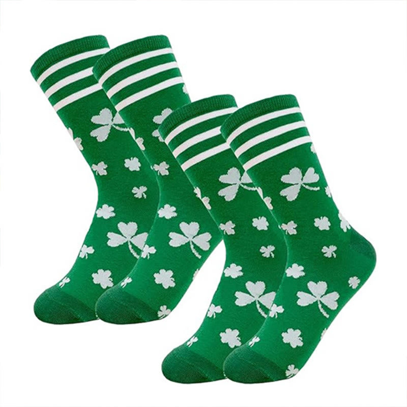 Striped Clover Quarter Socks(3 Pairs) - image 9