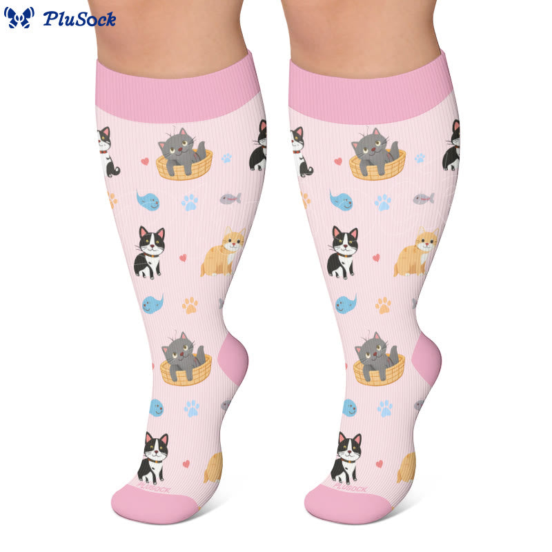 Plus Size Cute Pets Cartoon Compression Socks - image 3