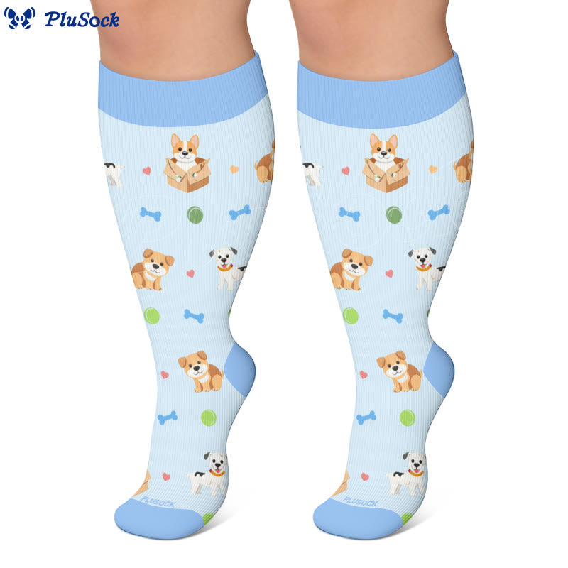 Plus Size Cute Pets Cartoon Compression Socks - image 2