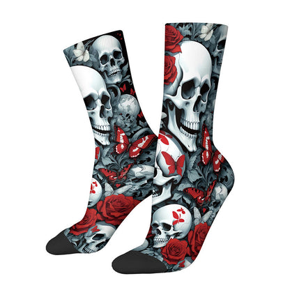3D Skull Quarter Socks(3 Pairs) - C - EU36-42(US3-8.5) - image 6