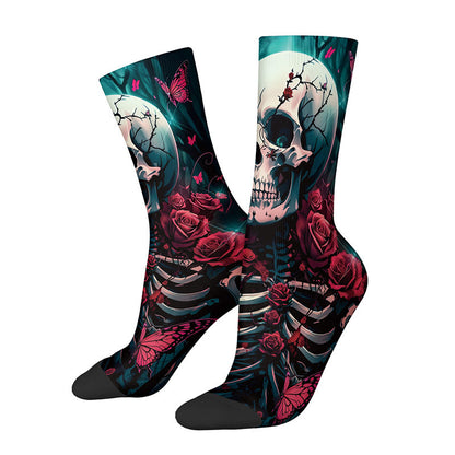 3D Skull Quarter Socks(3 Pairs) - E - EU36-42(US3-8.5) - image 8