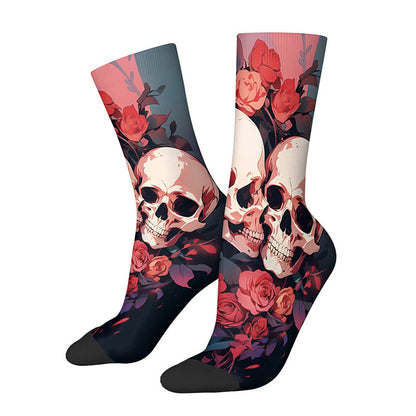 3D Skull Quarter Socks(3 Pairs) - A - EU36-42(US3-8.5) - image 4