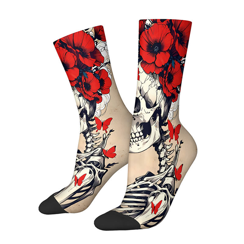 3D Skull Quarter Socks(3 Pairs) - F - EU36-42(US3-8.5) - image 9