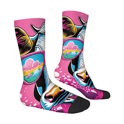 3D Horse Frog Quarter Socks(4 Pairs) - image 6