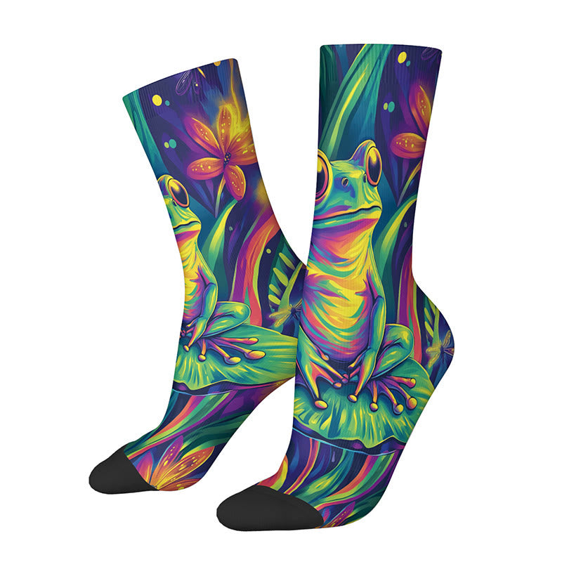 3D Horse Frog Quarter Socks(4 Pairs) - image 3