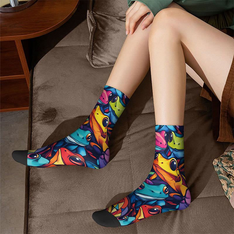 3D Horse Frog Quarter Socks(4 Pairs) - image 2