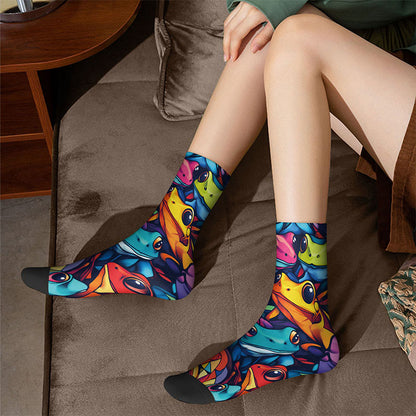 3D Horse Frog Quarter Socks(4 Pairs) - image 2