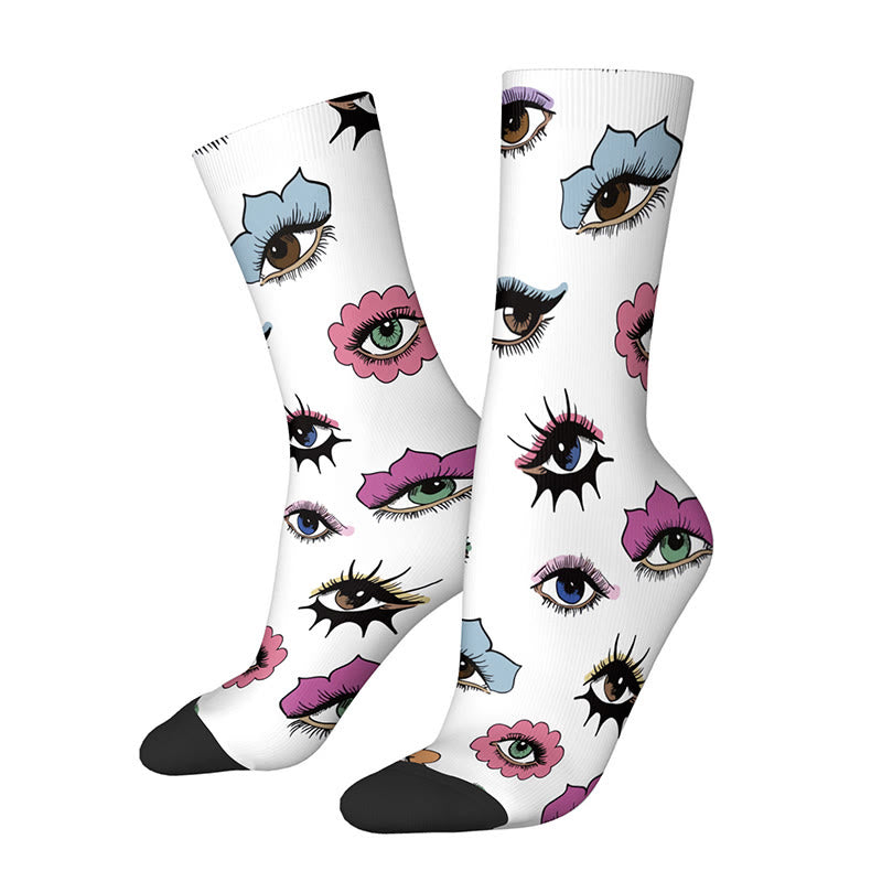 3D Lips Bow Us Dollars Quarter Socks(3 Pairs) - C - EU36-42(US3-8.5) - image 5