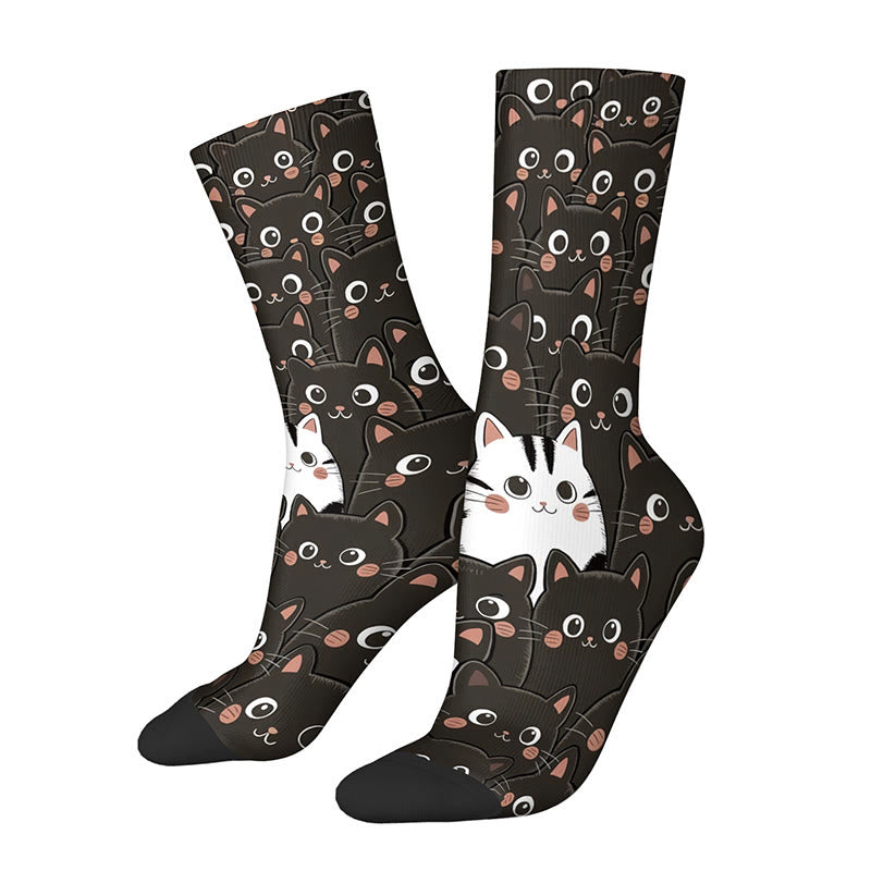 3D Cats Quarter Socks(3 Pairs) - B - EU36-42(US3-8.5) - image 4