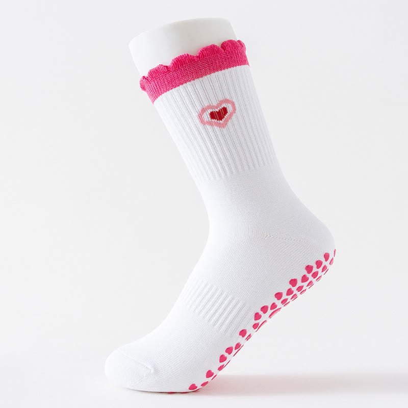 Cherry Heart Bow Avocado Grip Socks(4 Pairs) - image 4