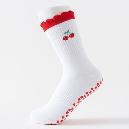 Cherry Heart Bow Avocado Grip Socks(4 Pairs) - image 2