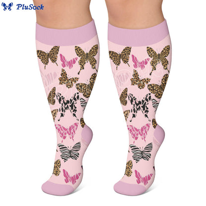 Plus Size Printed Butterfly Pattern Compression Socks - image 4