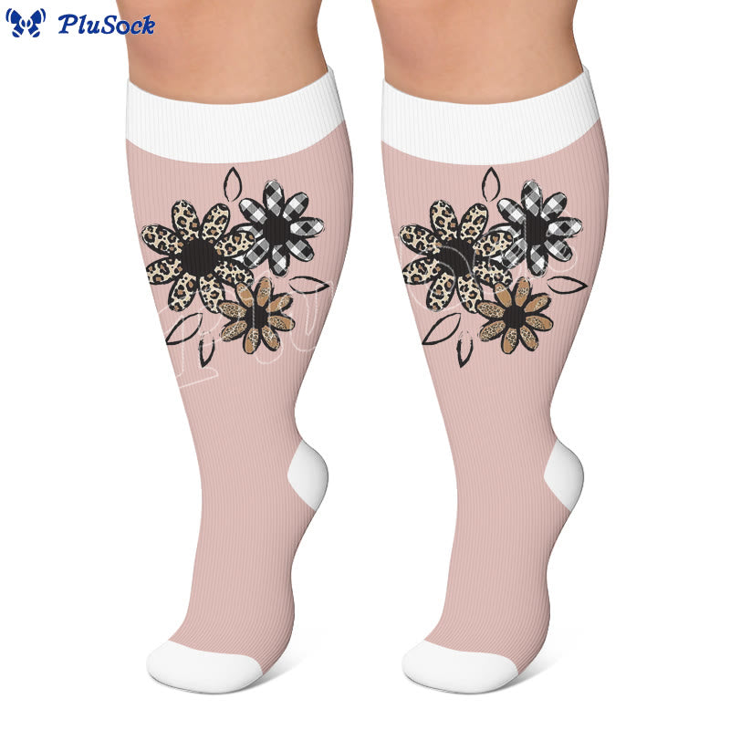 Plus Size Floral Butterfly Compression Stockings - image 3