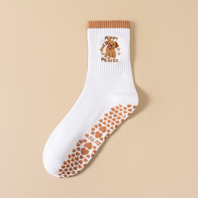 Plusoc Puppy Coffee Grip Socks(3 Pairs) - Dog - EU36-40(US3-7) - image 9
