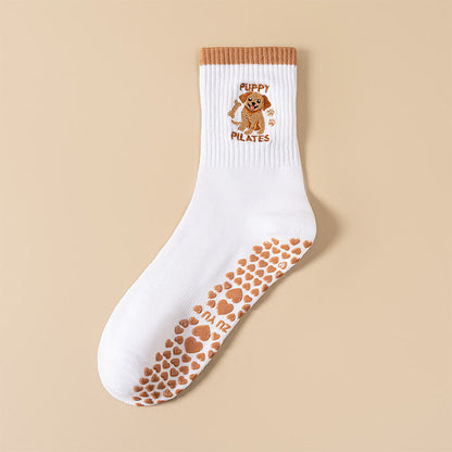 Plusoc Puppy Coffee Grip Socks(3 Pairs) - Dog - EU36-40(US3-7) - image 9