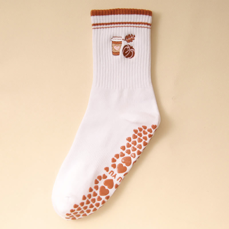 Plusoc Puppy Coffee Grip Socks(3 Pairs) - Coffee - EU36-40(US3-7) - image 8