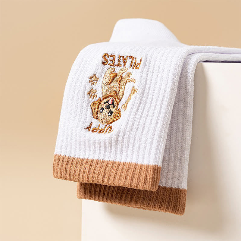 Plusoc Puppy Coffee Grip Socks(3 Pairs) - image 11